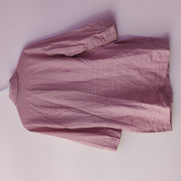 3/50$ 100% Linen Shirt Pink Button Up Size Medium - Picture 3 of 7